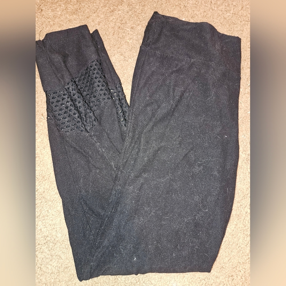 No Boundaries Black Leggings with Textured Accent